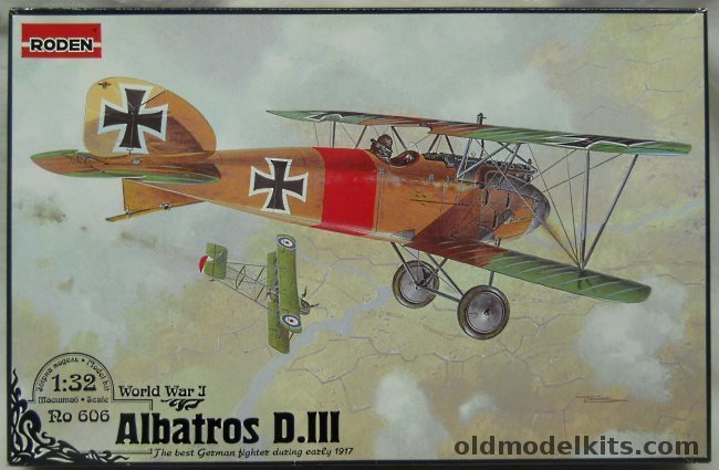 Roden 1/32 Albatros D-III - (D.III), Ro606 plastic model kit